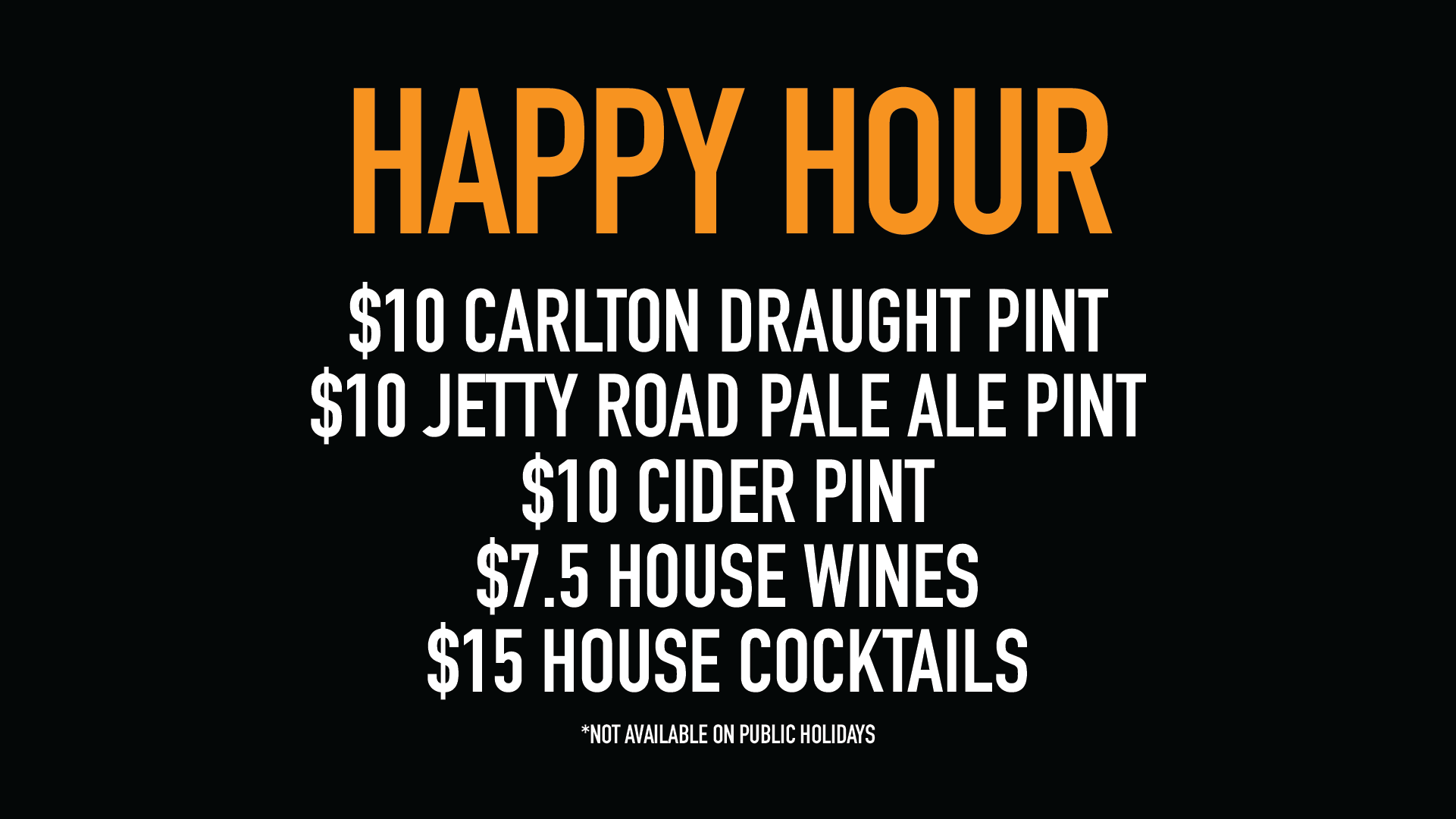 Happy Hour specials The King Hotel Melbourne