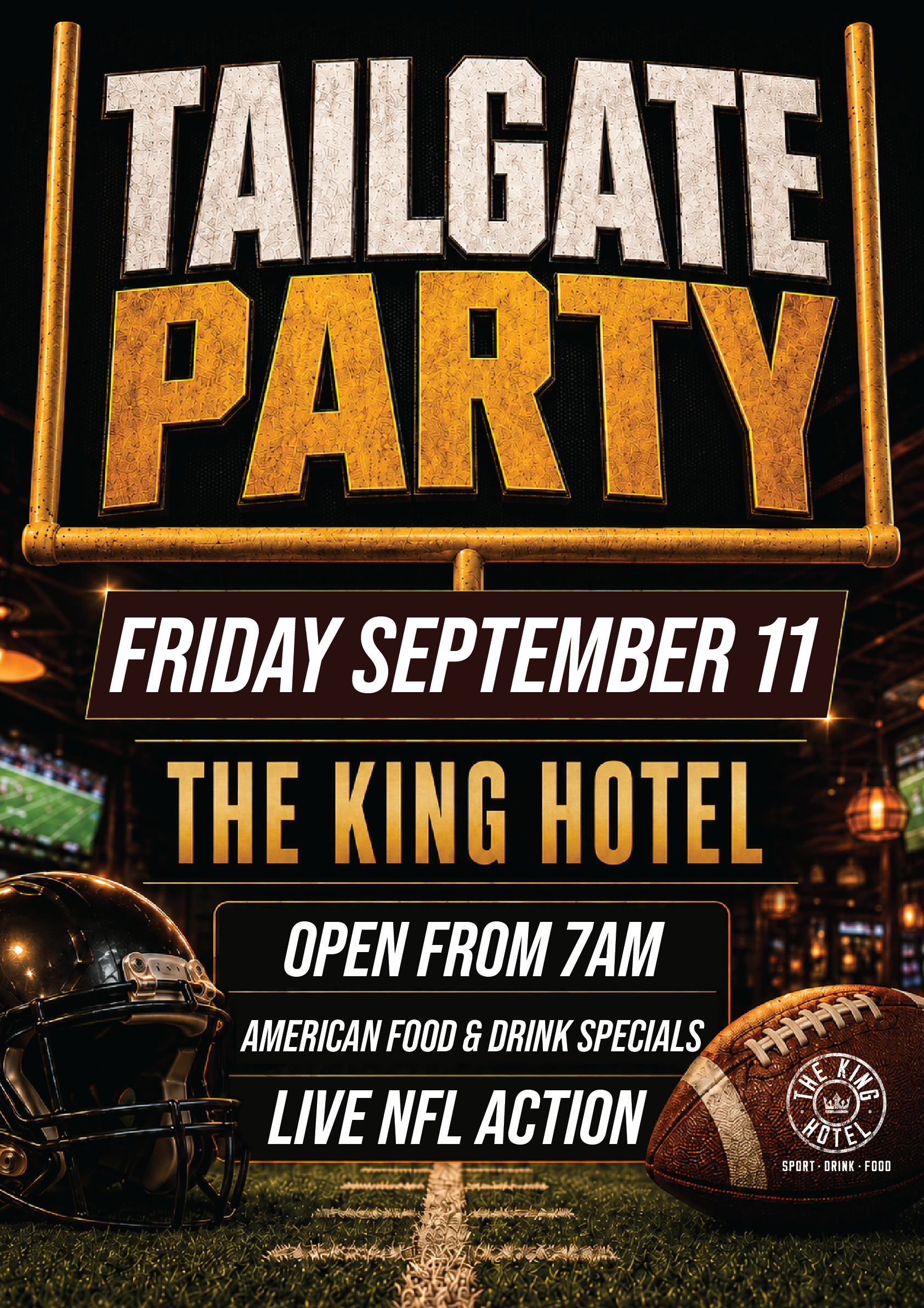 nfl tailgate party at the king hotel in Melbourne
